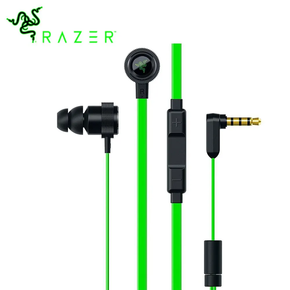

NEW Razer Hammerhead Pro V2 Earphone Flat Style Cables with 3.5mm Jack and Volume Controls with Mic for Mobile Gaming Earphones