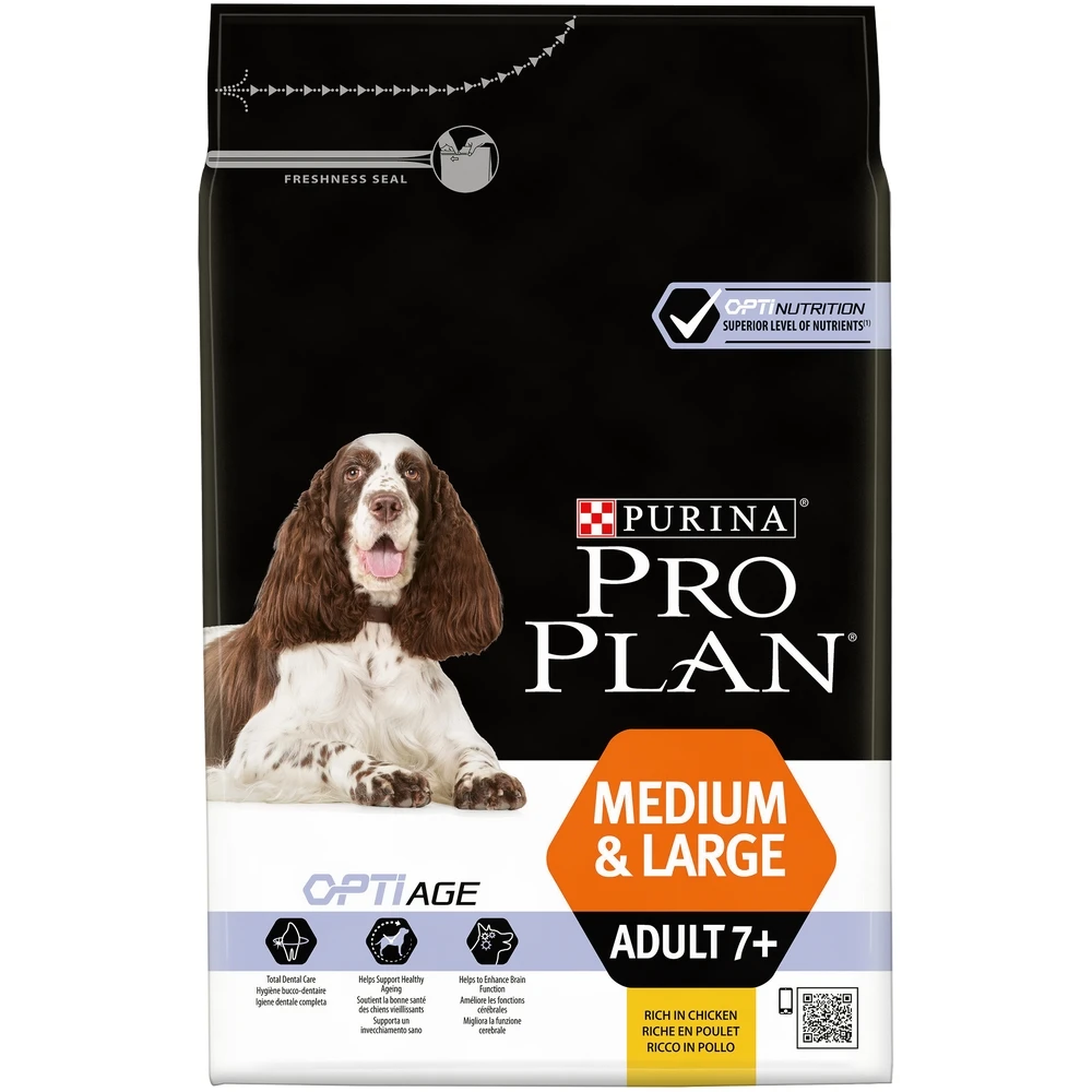 Pro Plan Medium& Large Adult 7+ для пожилых собак средних и крупных пород, Курица, 3 кг