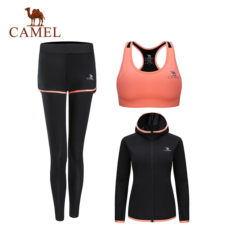 CAMEL, Женский бесшовный комплект для йоги, штаны для фитнеса, спортивный комбинезон, дышащая мягкая одежда, одежда, бюстгальтер, леггинсы, рубашки для тренировок