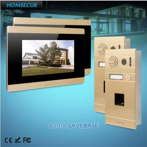 

HOMSECUR 7" Wired Hands-free Video&Audio Smart Doorbell with Fingerprint Camera BC061-G+BM715-G
