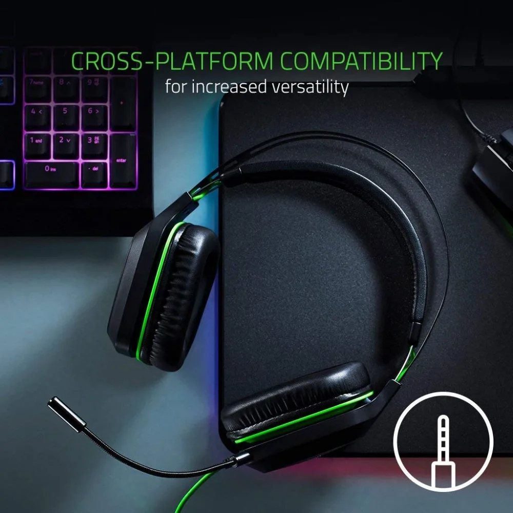 Original Razer Electra V2 de 3,5mm de auriculares de sonido envolvente 7,1 desmontable con micrófono para PC/Xbox One/ PS4/ordenador portátil de Jugador - 5
