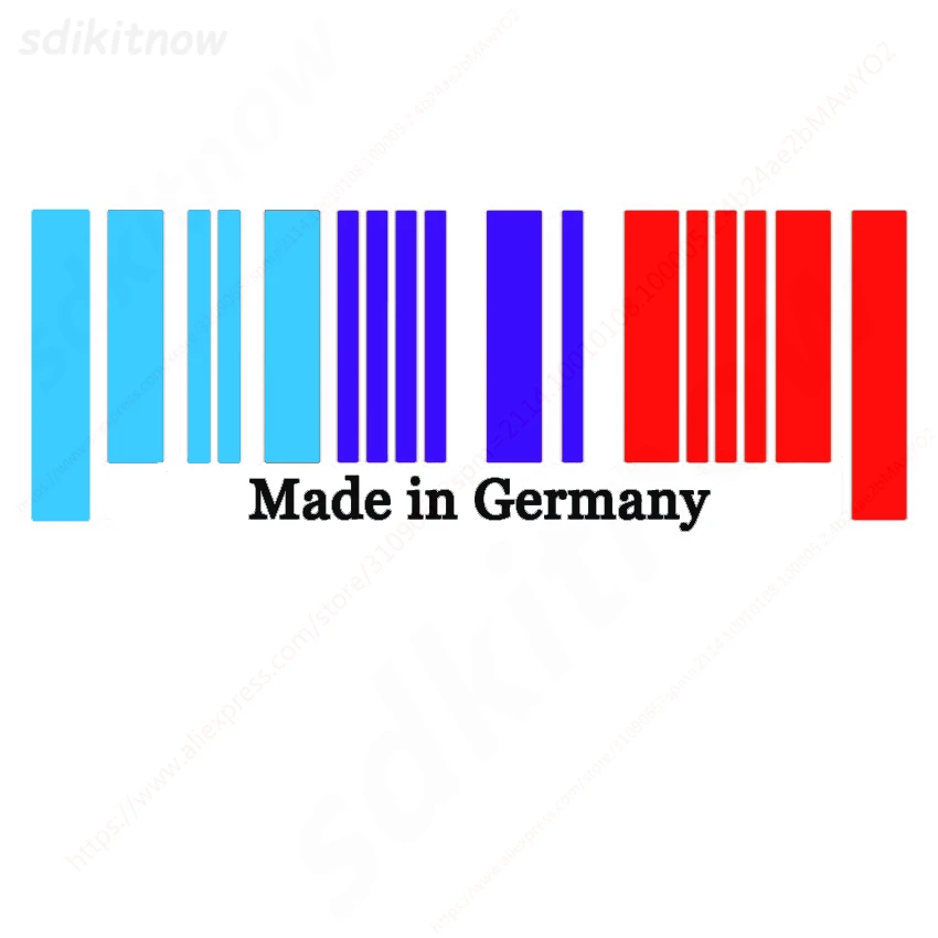 

9x25cm Made in Germany Flag DE Bar Code Car Stickers PVC Decal Styling For BMW M3 M5 X3 X5 X6 E36 E39 E46 E30 E60 E92 f34 f10 f2