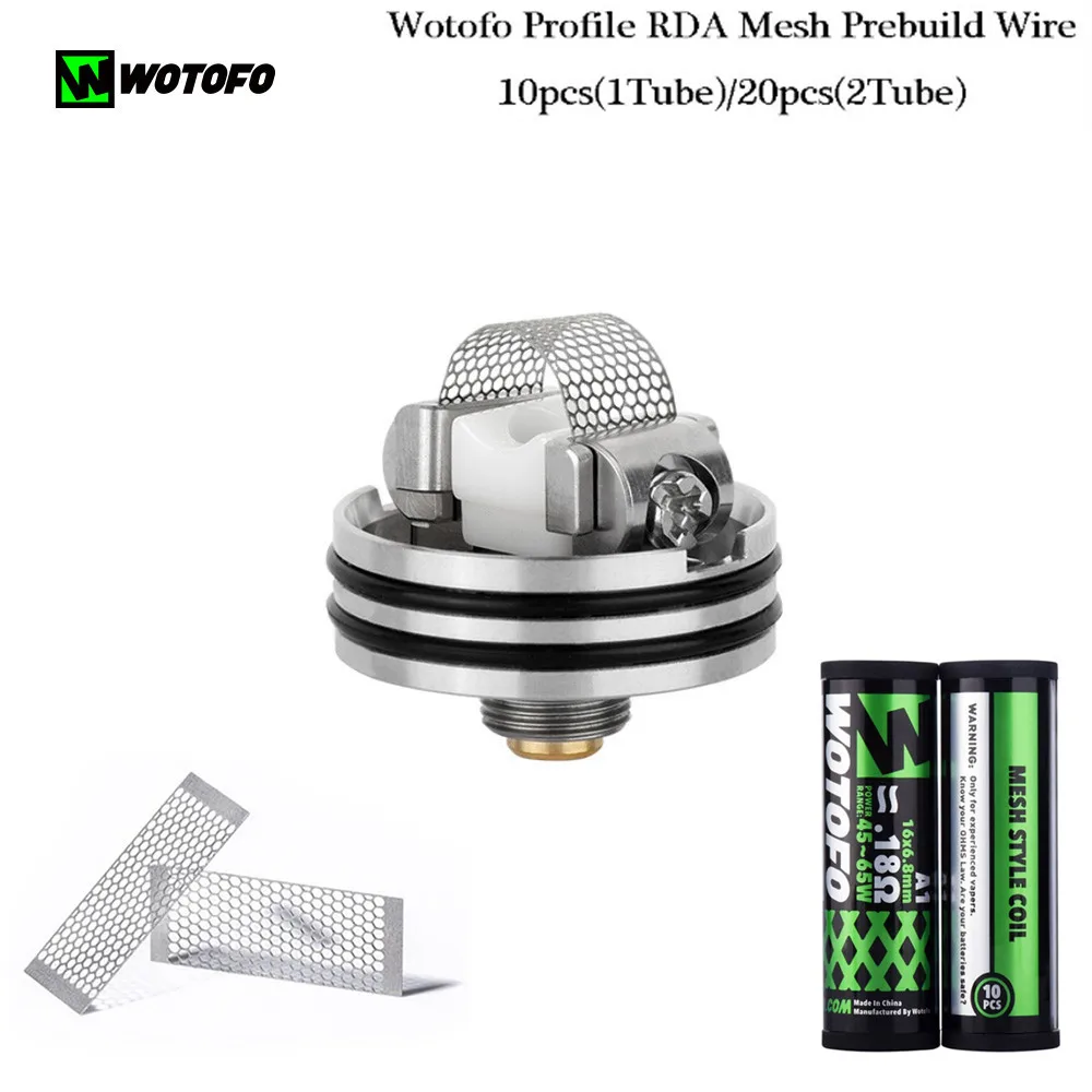 

10pcs Original Wotofo Profile RDA Mesh Prebuild Wire 0.18ohm Coil Rebuildable Mesh Sheet Head Core Fit Profile RDA Vape Tank