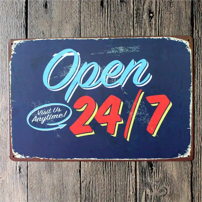 Open Closed Signs Coffee Decoration Tin Plate Pub Retro Decorative Bar ...