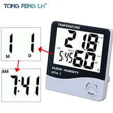 For HTC-1 High accuracy LCD Digital Thermometer Hygrometer Indoor Electronic Temperature Humidity Meter Clock Weather Station