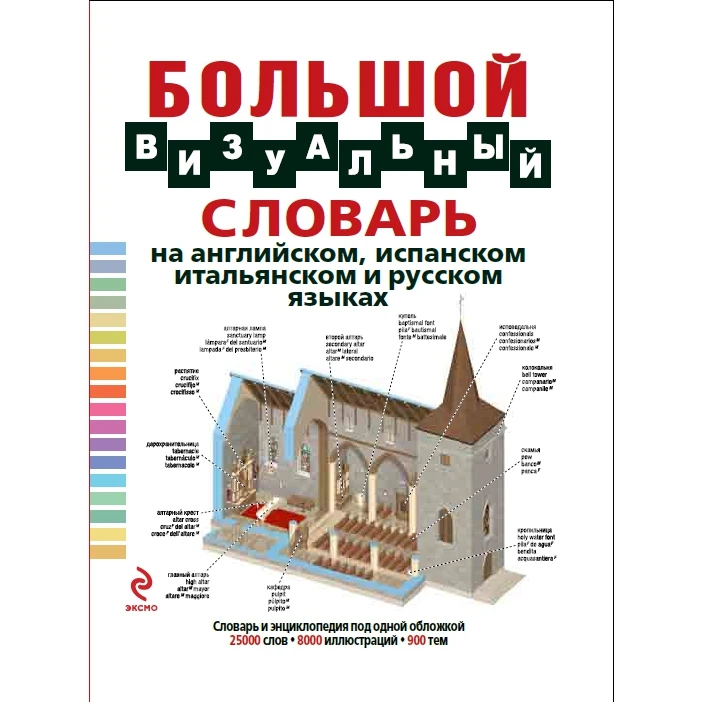 Большой визуальный словарь на английском испанском итальянском и русском языках
