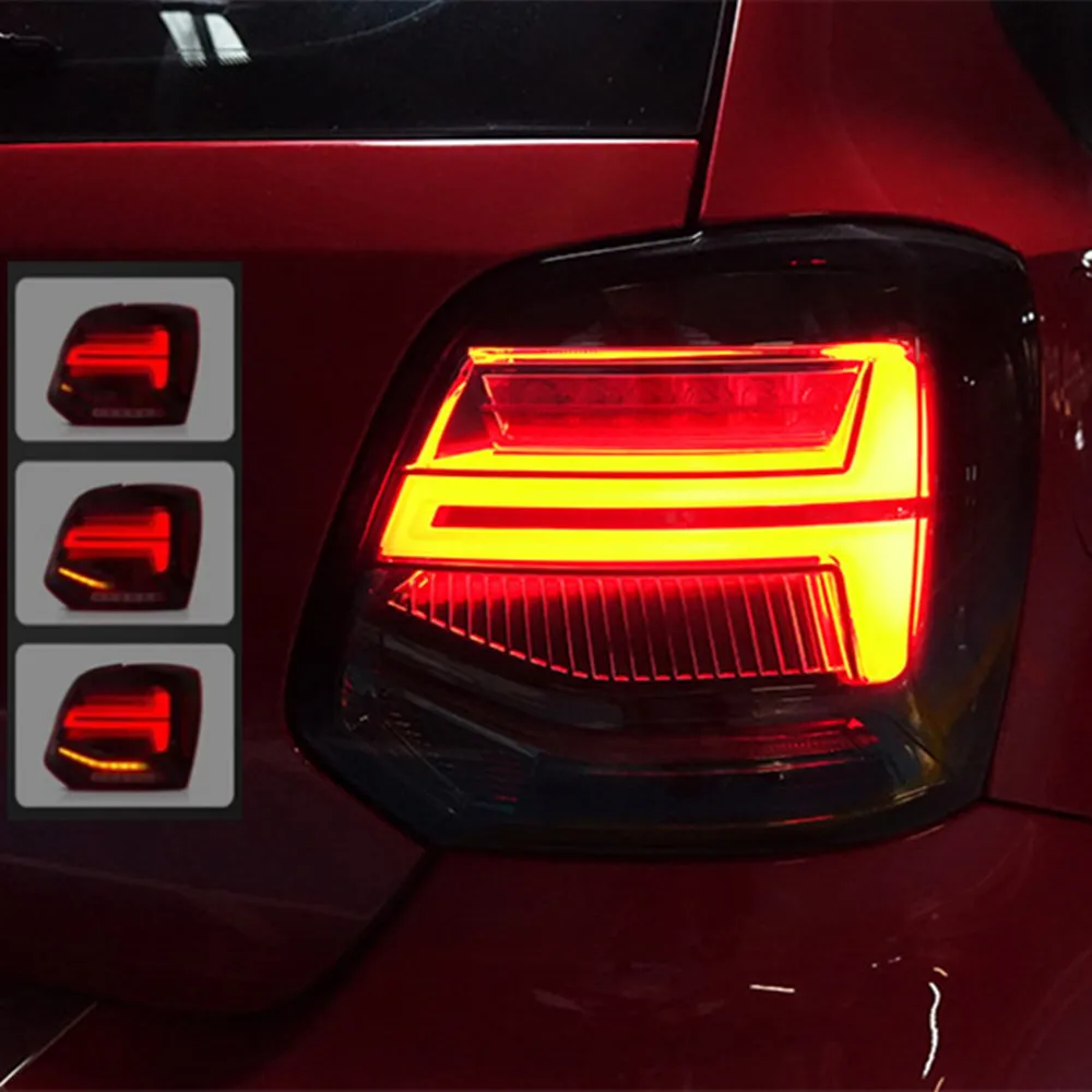 

2pcs/set LED Rear Light Taillight DRL Brake Park Light Dynamic Turn Signal Lamp For VW Volkswagen Polo Mk5 V 6R 6C 2010-2017