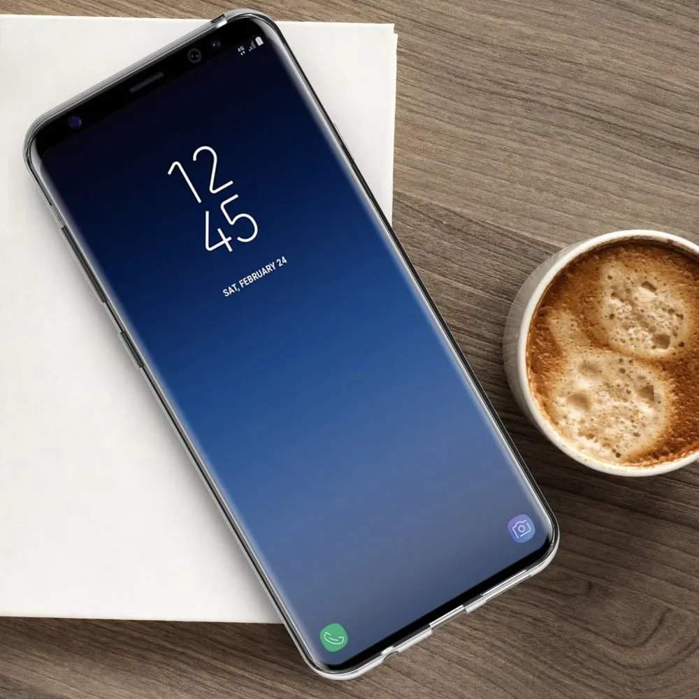  Stand case compatible Samsung S8 S9 S10 Plus Note 8 9 10 fully Clear Case in Gel TPU FIT