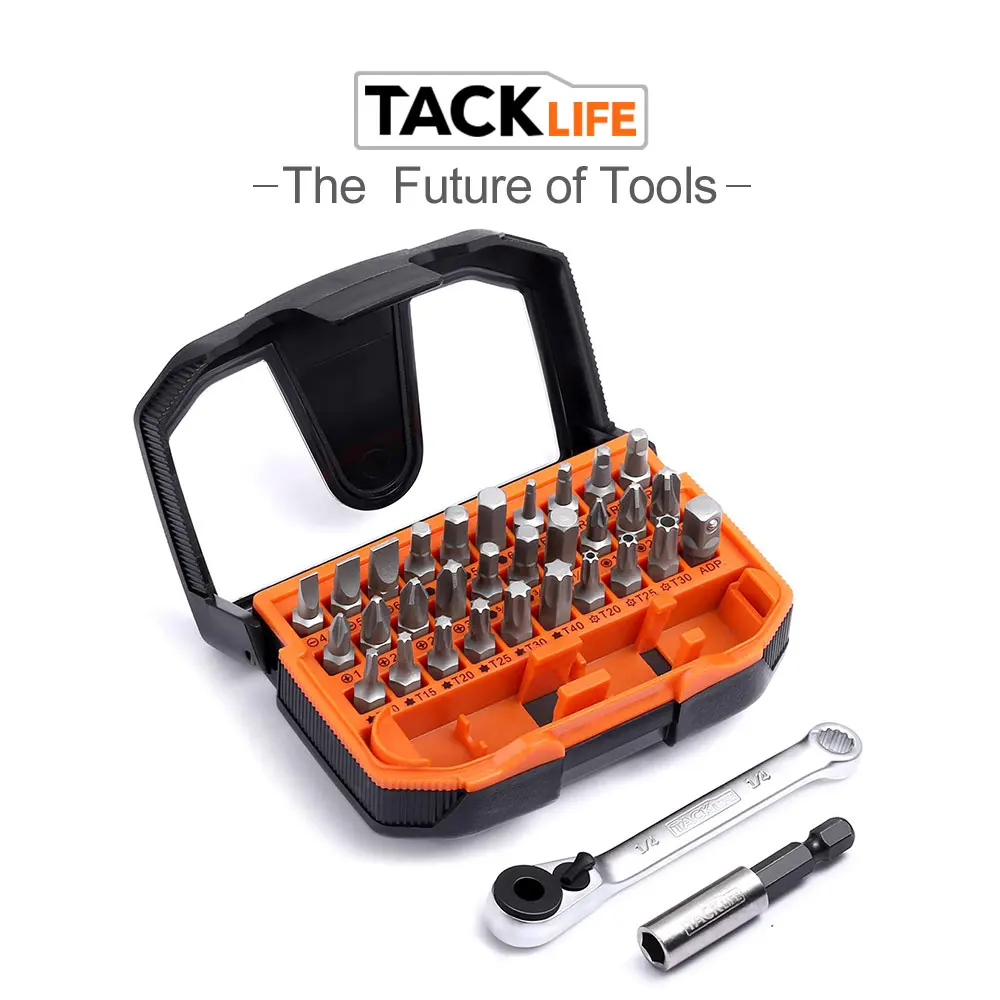 TACKLIFE 60 Piece Torsion Bits Impact Screwdriver Bit Set for High