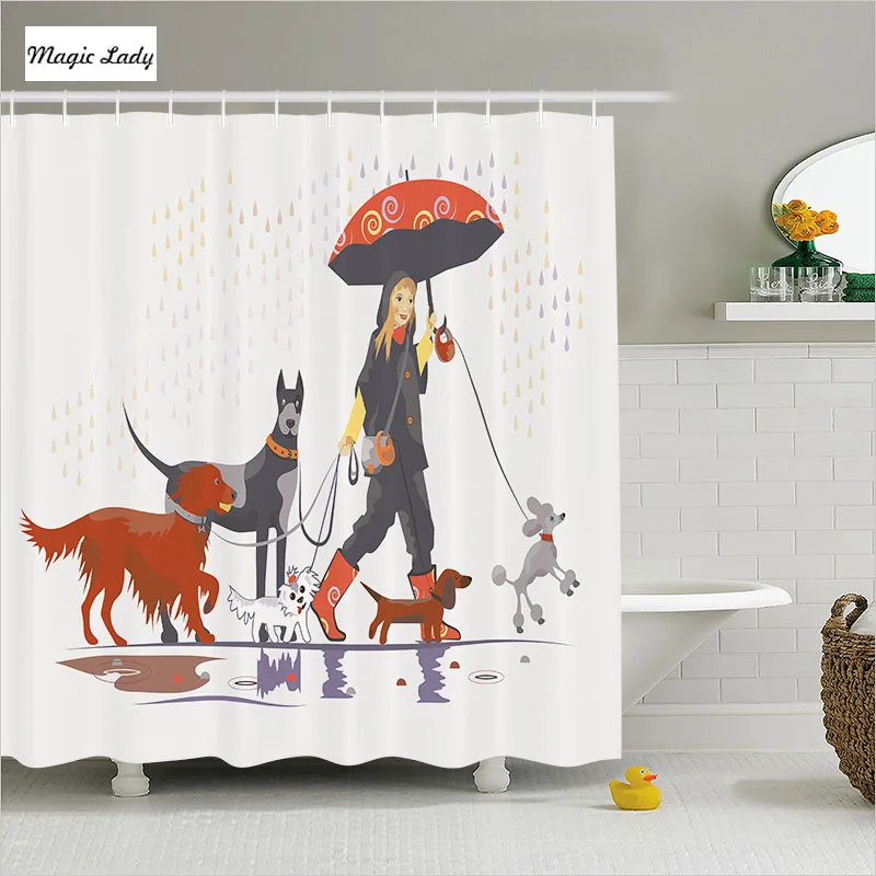 Shower Curtain Rain Bathroom Accessories Dogs Pets Shower Curtain Rain Bathroom Accessories Dogs Pets