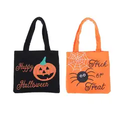 Хэллоуин нетканые сумки призрак Фестиваль ребенок подарок мешок конфет Опора сумка Отпечатано паук тыквы Happy Halloween сумка