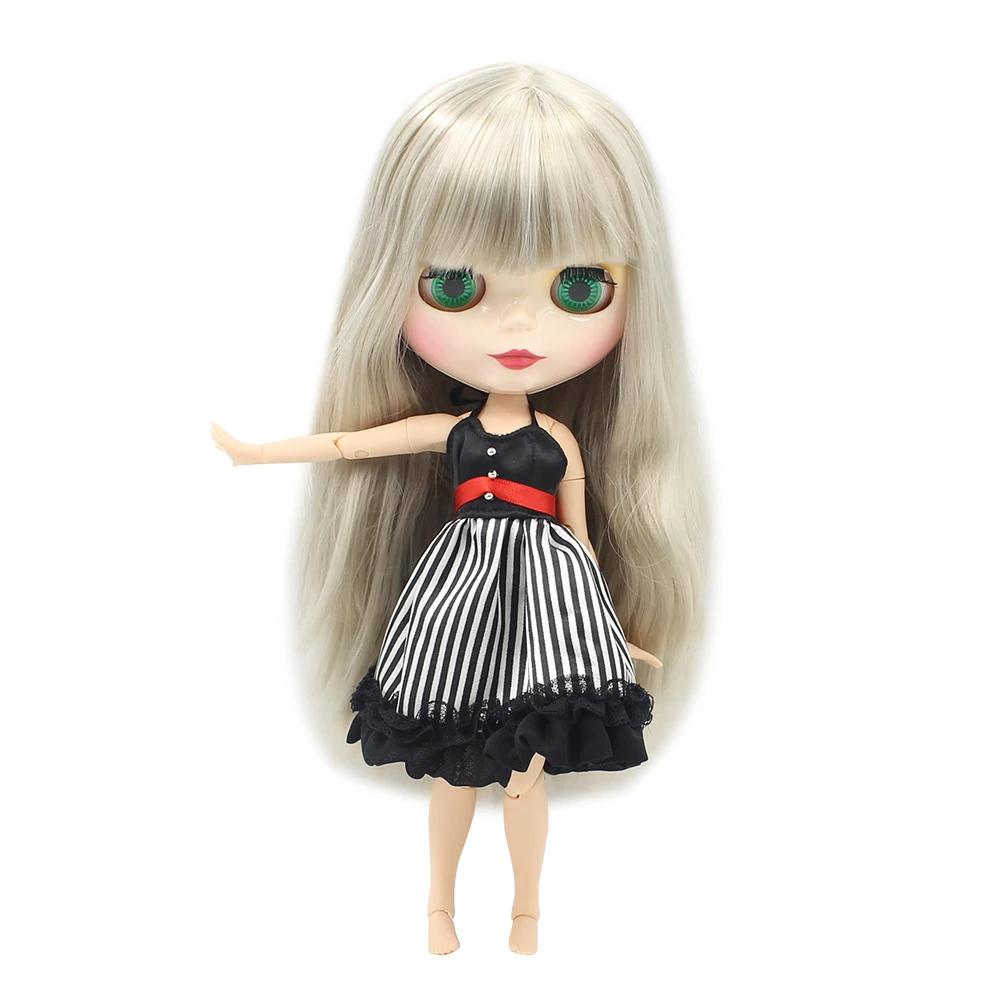 Nude 30cm blyth doll white skin silver long straight hair with bangs JOINT body ICY DIY bjd 1/6 fashion toys No.260BL8800 | Игрушки и