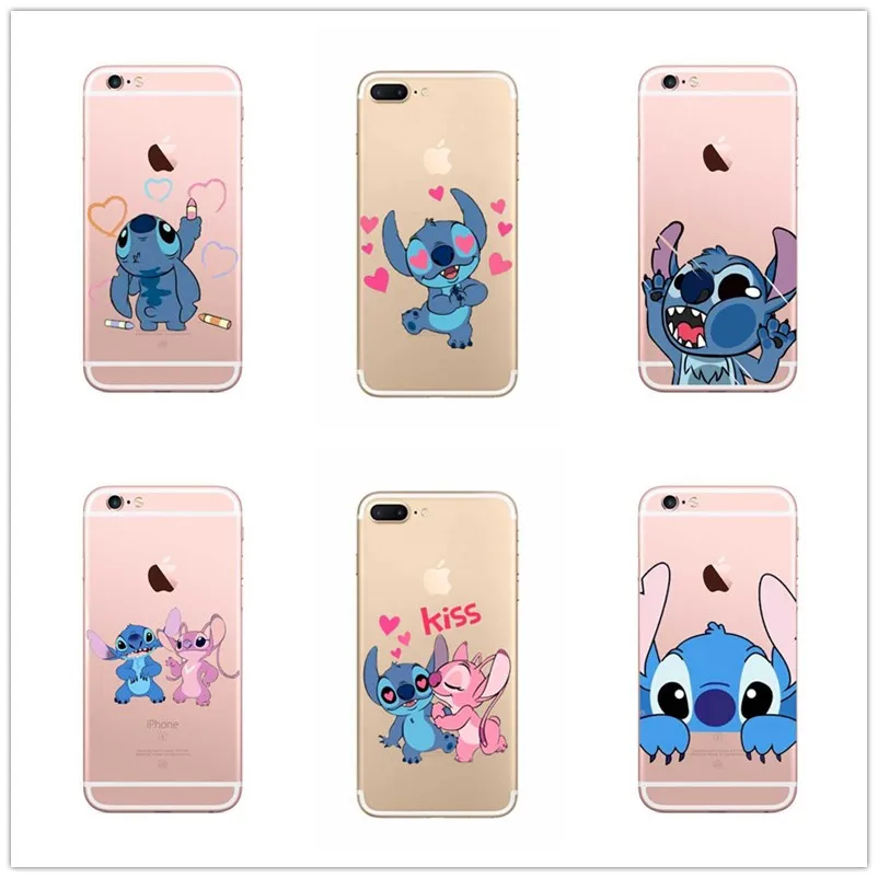 Милый мультфильм Стич Coque в виде ракушки чехол для телефона жесткий силиконовый