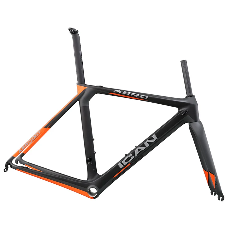Perfect Ican Full carbon frame bb86&di2 compatiable Carbon bike frame customized painting 1050g road bike frame fork AERO007 17 Perfect Ican Full carbon frame bb86&di2 compatiable Carbon bike frame customized painting 1050g road bike frame fork AERO007 17