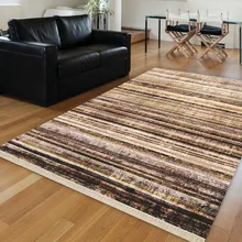 Else Коричневый Черный Желтый Геометрические линии Винтаж старение 3d печать Противоскользящий килим моющийся декоративный ковер богемный ковер