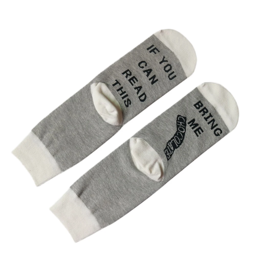 Мода дышащий хлопок с буквенным принтом Для мужчин Для женщин мягкие теплые носки