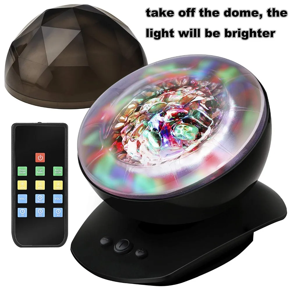 

LED Night Light Projector with Timer Remote Music Speaker 8 Lighting Modes Relaxing Light Show Mood Lamp for Baby Kids Adu