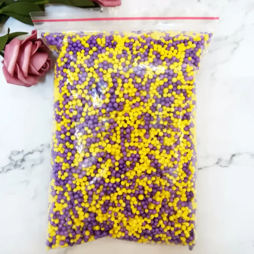 DIY Soft Fluffy Slime Mini Crystal Beads Assorted Colors Polystyrene Styrofoam Filler Foam Beads Balls Crafts Slime Foam