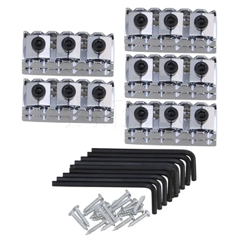 

Yibuy 10 pcs Chrome Guitar Lock nut 42mm Length for Double Lock System Bridge