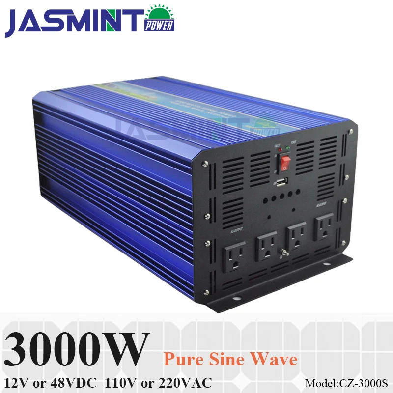 3000W Off Grid Inverter 12V 24VDC 110V 220VAC Pure Sine Wave Solar Inverter or Wind Inverter