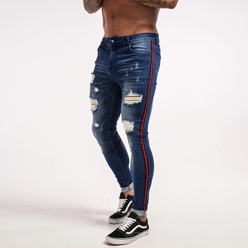 Pantalones vaqueros de mezclilla elásticos de GINGTTO para