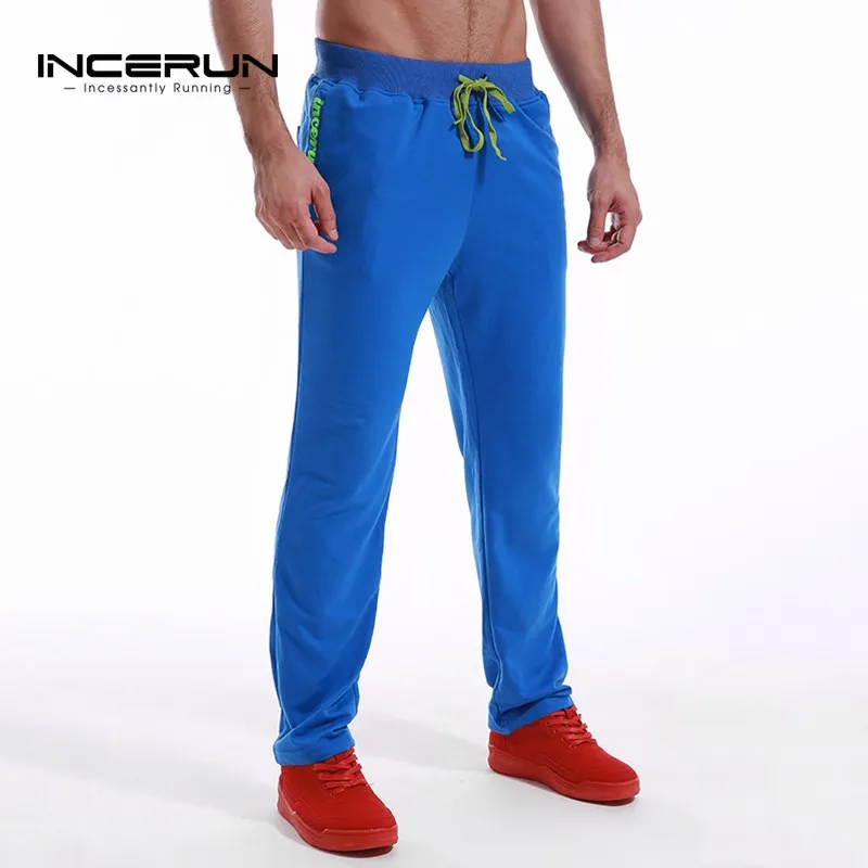 جديد رجل طويل العرق السراويل المسار عارضة ركض مرونة الخصر اللياقة البدنية تجريب Sweatpants سروالا القيعان الرياضية