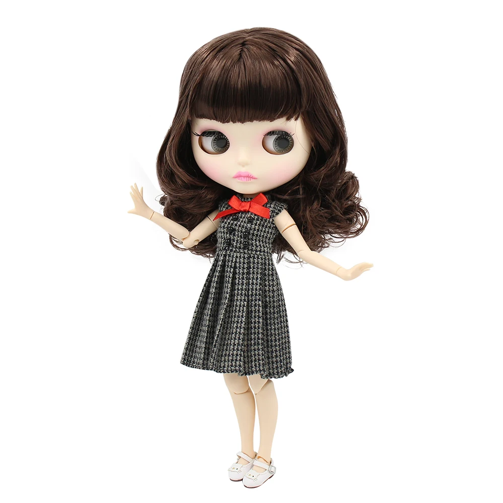 Кукла ICY DBS Blyth BL0312 коричневые волосы с челкой матовое лицо новая Лицевая панель