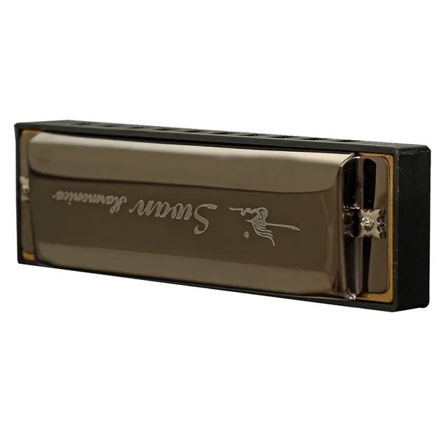 Swan Harmonicas 10 Holes 20 Tones Laser Proceeded Diatonic Blues Harps Accordion Musical Instrument Woodwind In Plastic Box