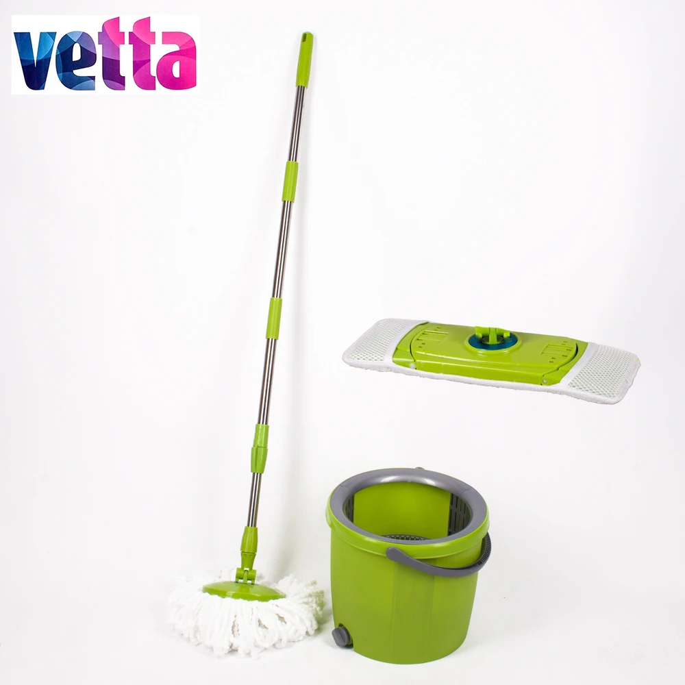 VETTA Mop with bucket and two different mopheads magic mops floor