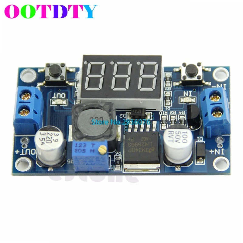 

DC LM2596 4.0~40 to 1.3-37V LED Voltmeter Buck Step-down Power Converter Module APR19_35