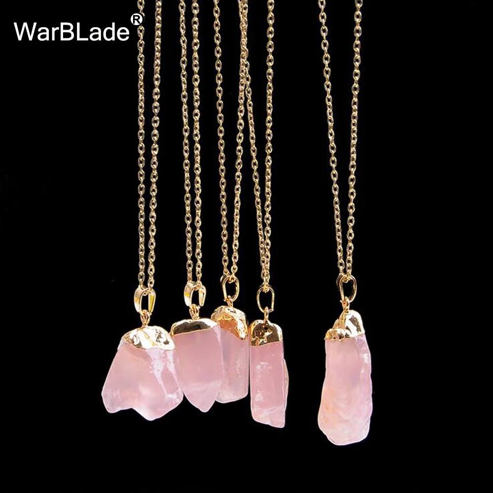 WarBLade модное ожерелье с подвеской из натурального камня и кристаллами, необычное хрустальное ожерелье с кварцевым камнем, очаровательные ювелирные изделия для женщин, подарок