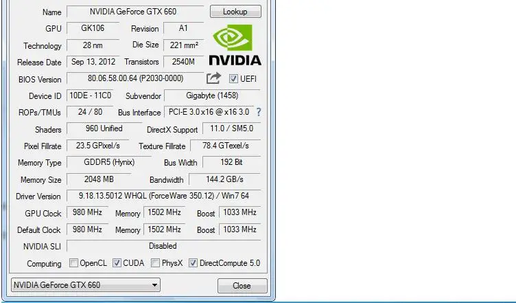 Для видеокарты GIGABYTE GV-N660WF2-2GD Оригинальная для видеокарт nVIDIA Geforce GTX 660 2 Гб 192Bit GDDR5 DVI б/у карты