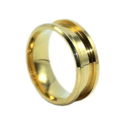Handcrafted 8mm Stainless Steel Ring - Premium DIY Jewelry Making Supplies - 8 (Gold)