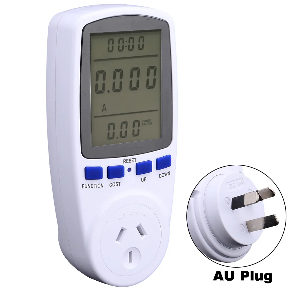 New AU Plug Power Meter Energy Monitor Watt Wattage Voltage Amps Meter