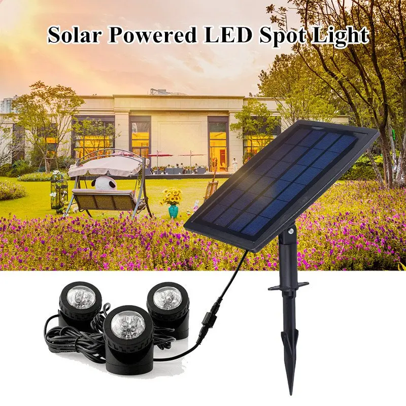 

Smuxi 18 LEDs Solar Powered 3 Lamps Landscape Spotlight Projection Light for Garden Pool Pond Outdoor Lighting Underwater Lights