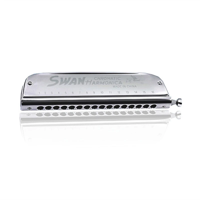 

New Arrival SW1664-6 16 Holes 64 Tones Boat Shape Chromatic Harmonica Harps With Rounded Mouthpiece Note Scales In Plastic Box