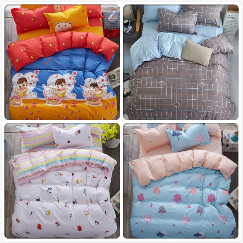 Soft Cotton Bedding Set Duvet Cover Sheet Pillowcase 3/4 pcs Bed Linen Kids Child Bedclothes Single Twin Queen King Size 150x200 | Дом и сад
