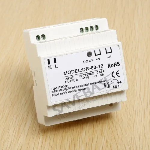 

EU Delivery HOMSECUR Din Power Supply 60W 12V 5A For Video Door Intercom & Access Control System