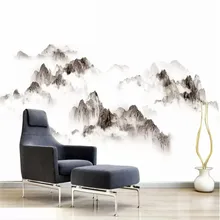 Абстрактные чернила пейзаж фон украшение стены Высококачественная настенная ткань производители, обои Фотообои