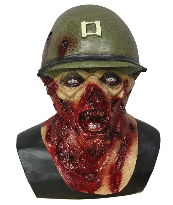

Realistic Zombie Head Halloween Mask Zombie Soldier Latex Mask Human Head Fancy Dress