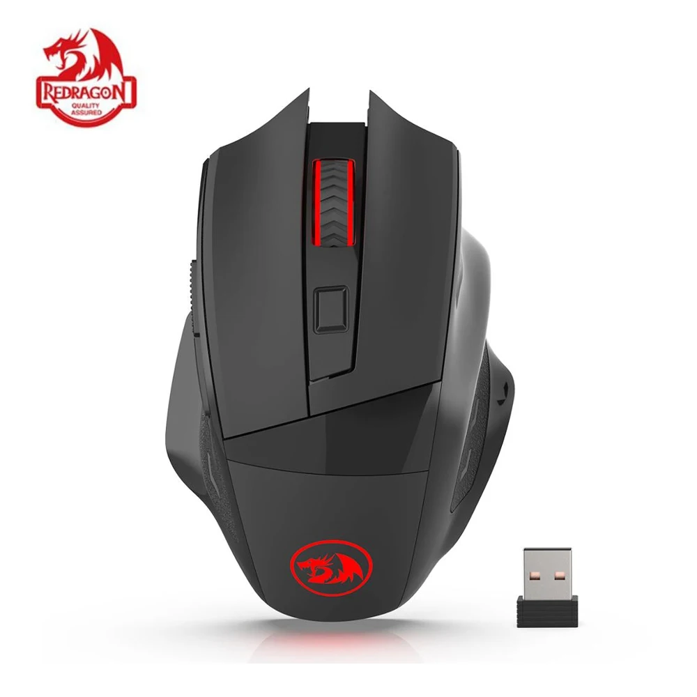 Redragon M653 MIG Беспроводная игровая мышь RGB 2 4G USB приемник Оптический сенсор