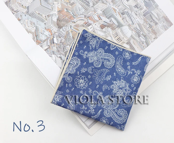 27cm New Floral Printed Big Handkerchief Cotton Men Hankie Wedding Banquet Party Pocket Square Flower Gift Accessory Quality