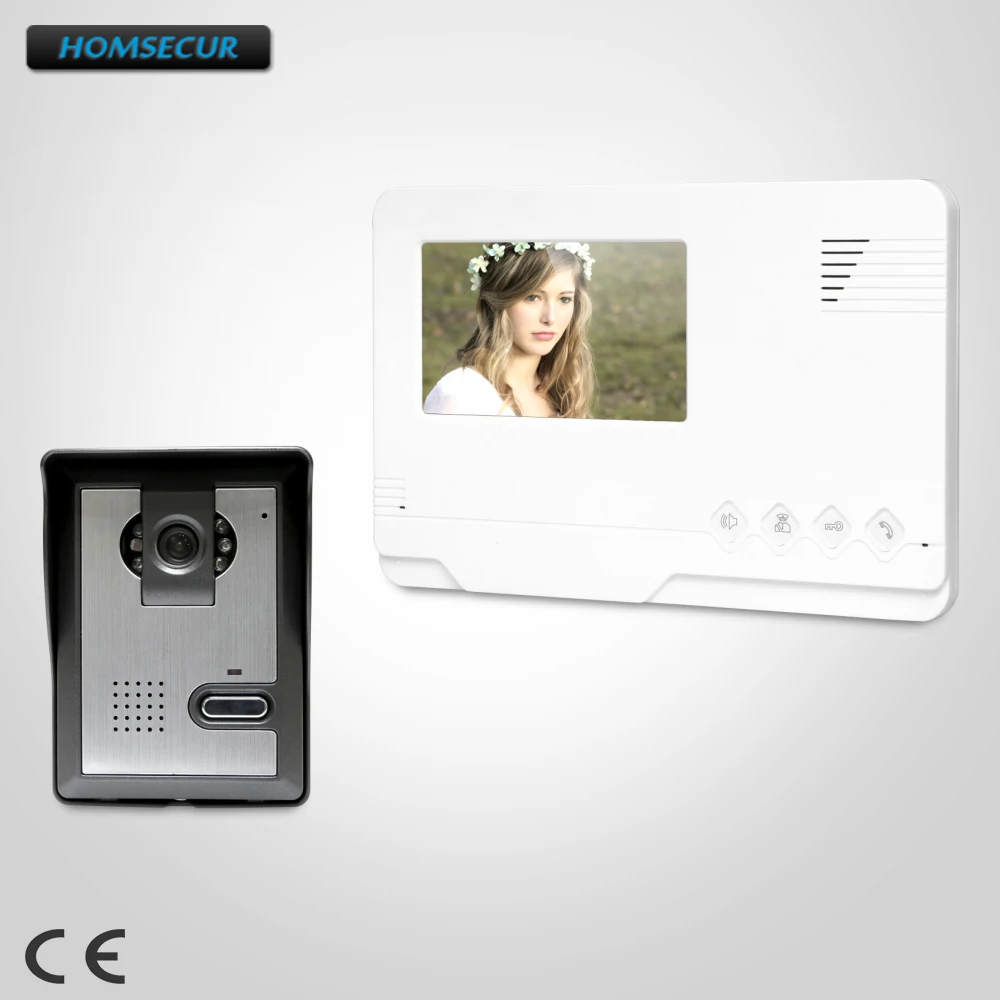 

HOMSECUR 4.3" Wired Video Door Entry Call System with One Button Unlock for Home Security RU Warehouse