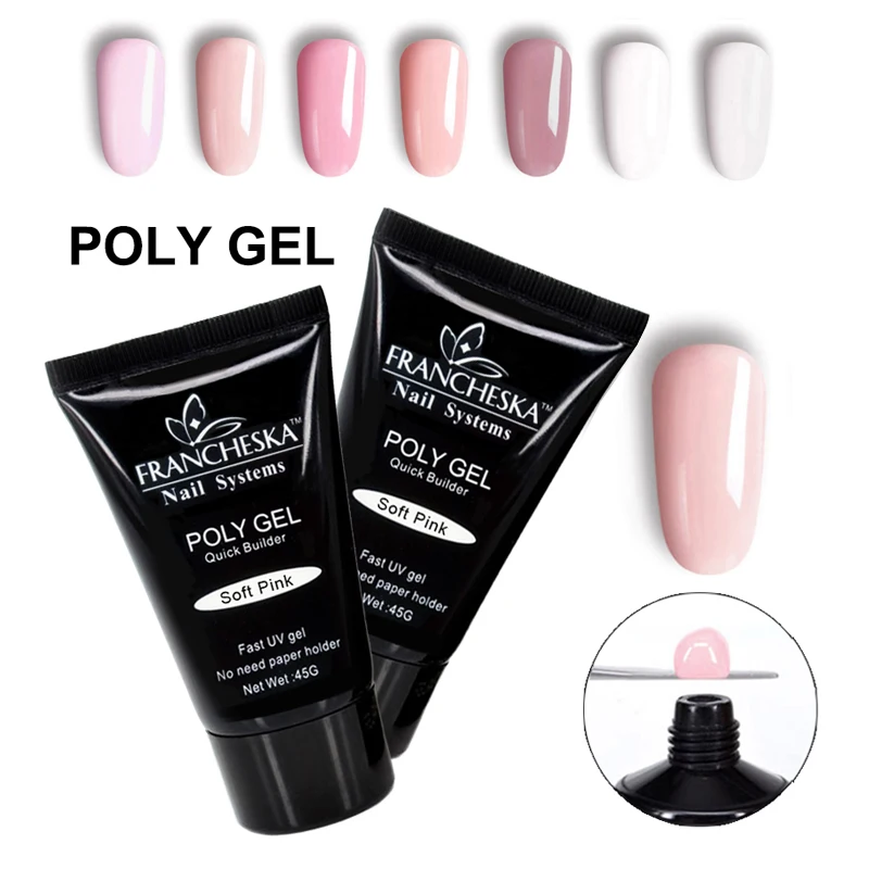 FRANCHESKA Poly Gel Poligel Finger Extension Quick Building Polygel Slip Solution Oje UV LED Camouflage Gel Nail Art gelpolish