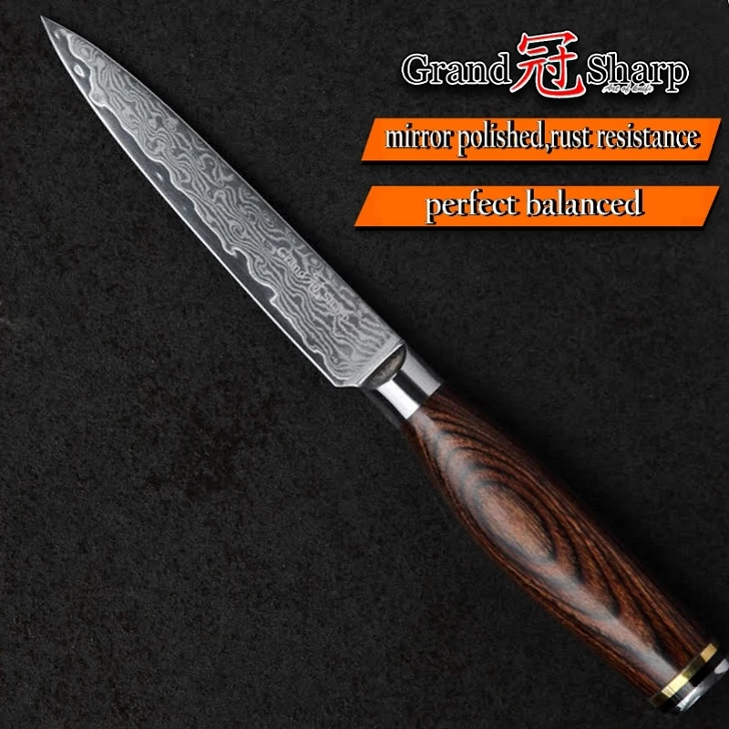 GRANDSHARP 4 7 дюймов нож 67 слоев VG10 японский Дамаск кухонные ножи из нержавеющей стали