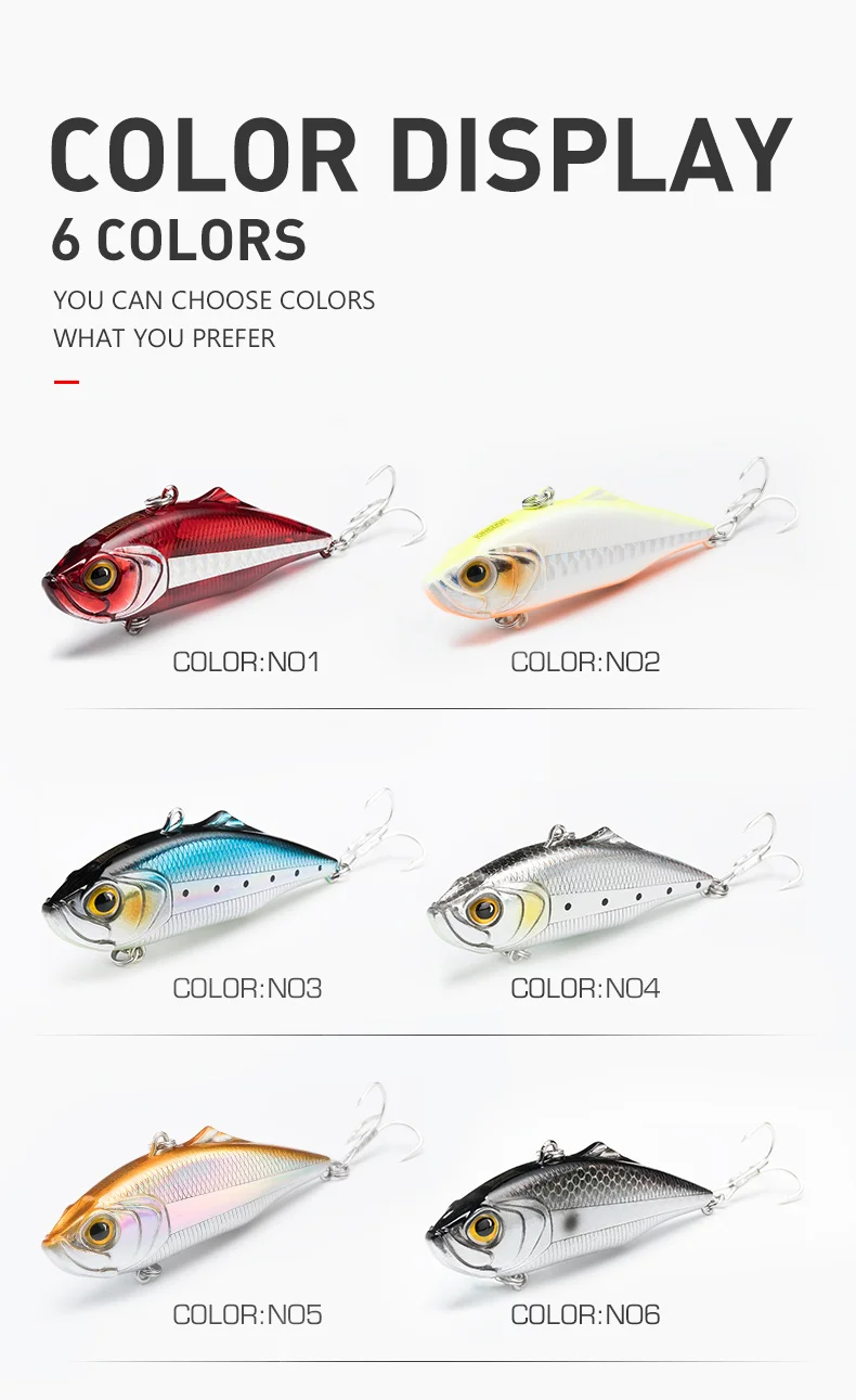 Kingdom Fishing Тонущая приманка VIB 75 мм 21,5 г/27,2 г, 60 мм 10,9 г/14,3 г жесткая приманка рыболовные снасти шесть цветов модель 5504