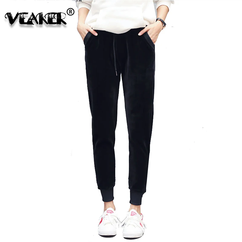 

Women Winter Velvet Pants Sweatpants Women's Casual Straight Pants 2018 New Warm Trousers S-2XL