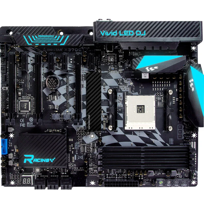 Материнская плата BIOSTAR X370GT7AM4 ATX б/у для гоночного компьютера материнская DDR4 3200 64
