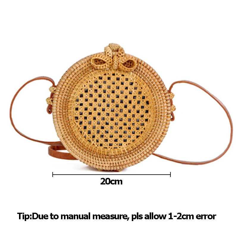 Women Bamboo Bags Female Beach Straw Handbag Circle Bohemian Rattan Butterfly Buckle Tote Shoulder Bag Lady Handmade Bag SS3196 (10)
