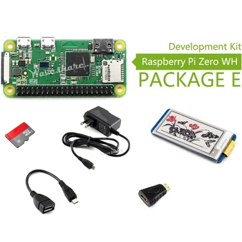 

ShenzhenMaker Store Raspberry Pi Zero WH built-in WiFi Development Kit Type E including 2.13inch e-Paper hat e-ink display